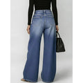 Eyelet High-Waist Wide-Leg Jeans