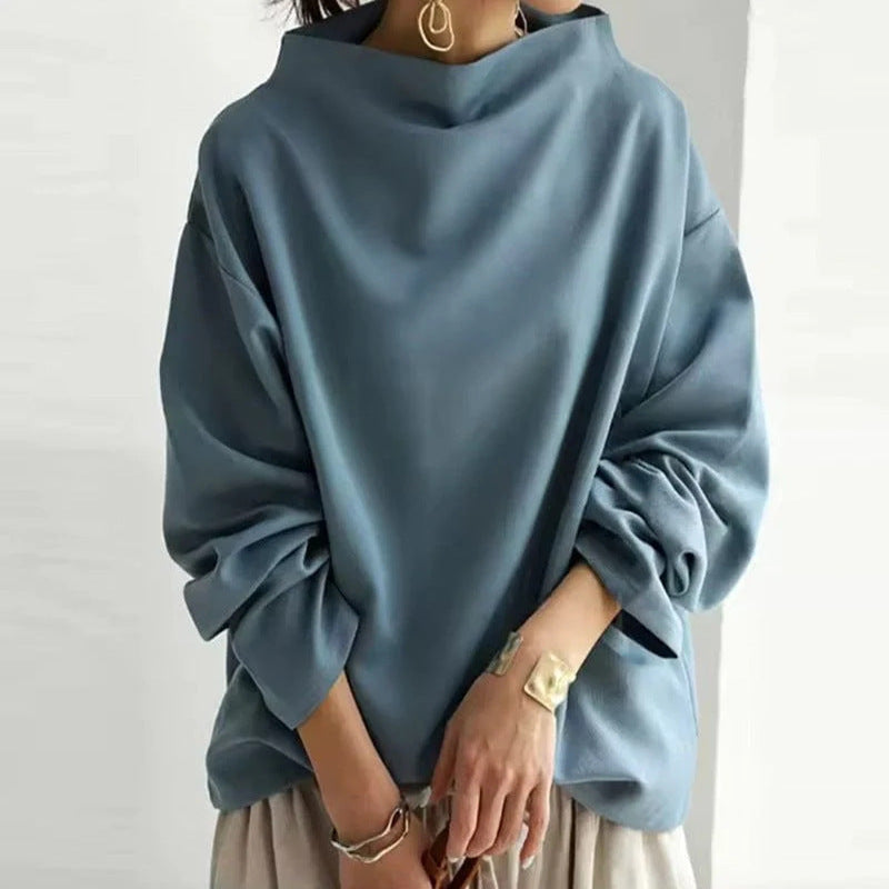 Relaxed High-Neck Pullover Hoodie