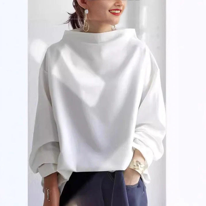 Relaxed High-Neck Pullover Hoodie