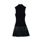 Vestido sin mangas de cuello medio a alto