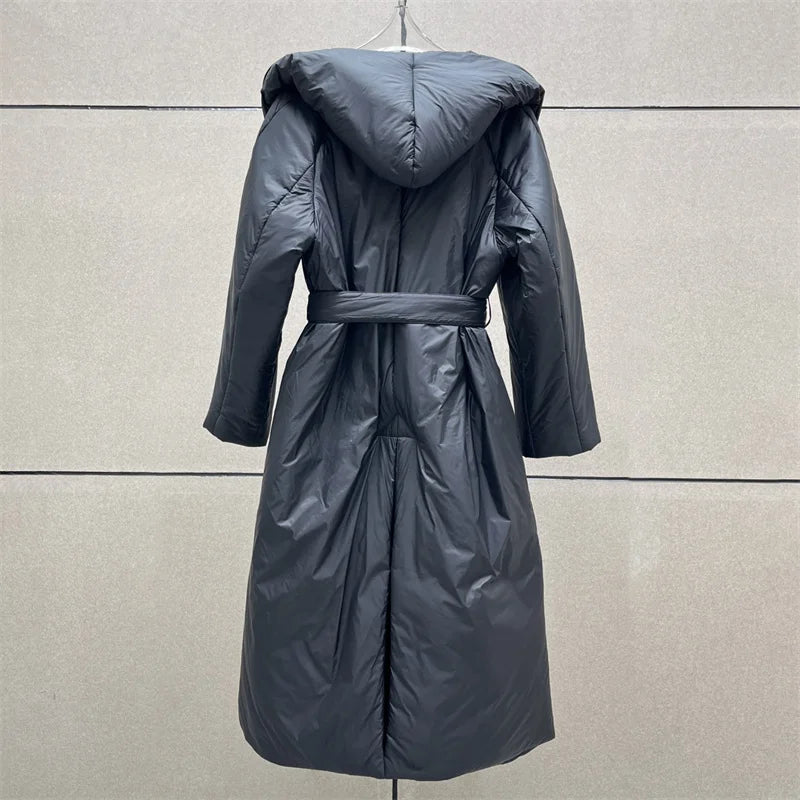 Oversized-Collar Padded Coat
