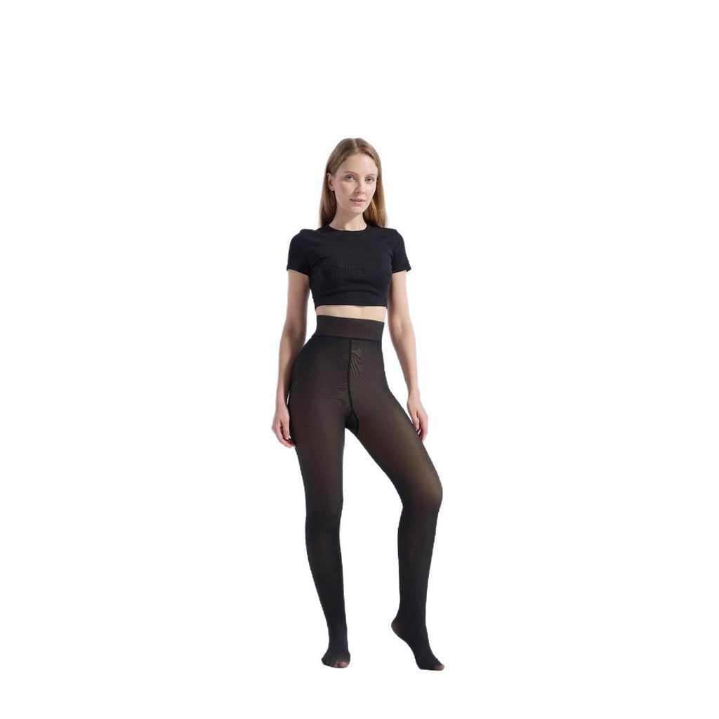 Combinaison moulante noire pour femme, collants transparents, taille haute, une pièce