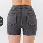 Shorts de yoga en jean taille haute et rehausse-hanches pour femmes, collection Printemps/Été, grande élasticité