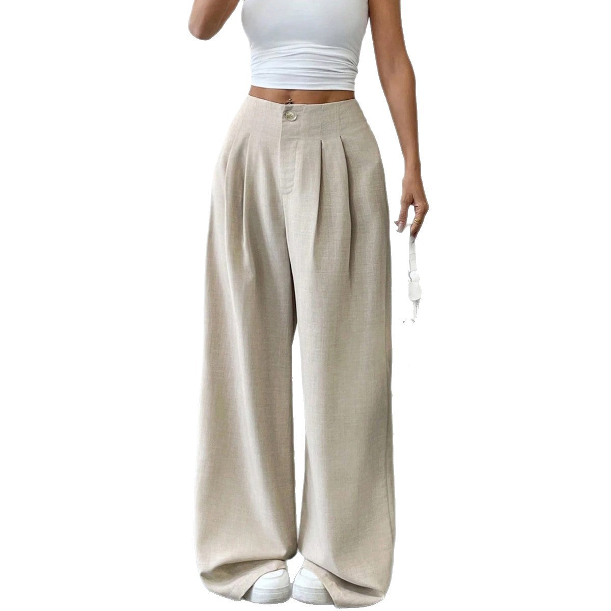 Pantalon de costume femme coupe droite ample