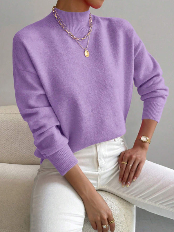 Ribbed Mock-Neck Sweater