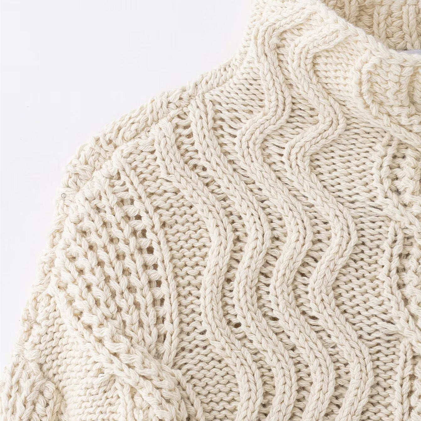 Pull en Laine Tricoté à Motif Île de Loisirs