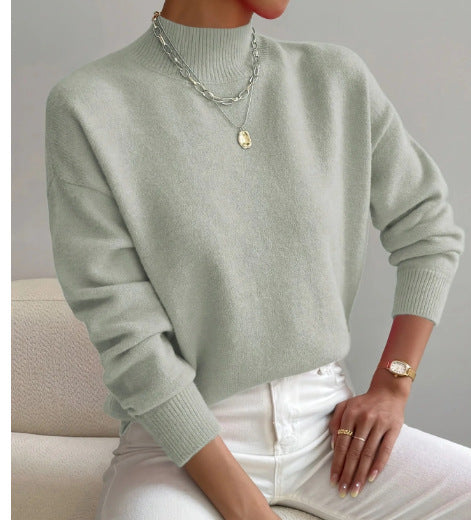 Ribbed Mock-Neck Sweater