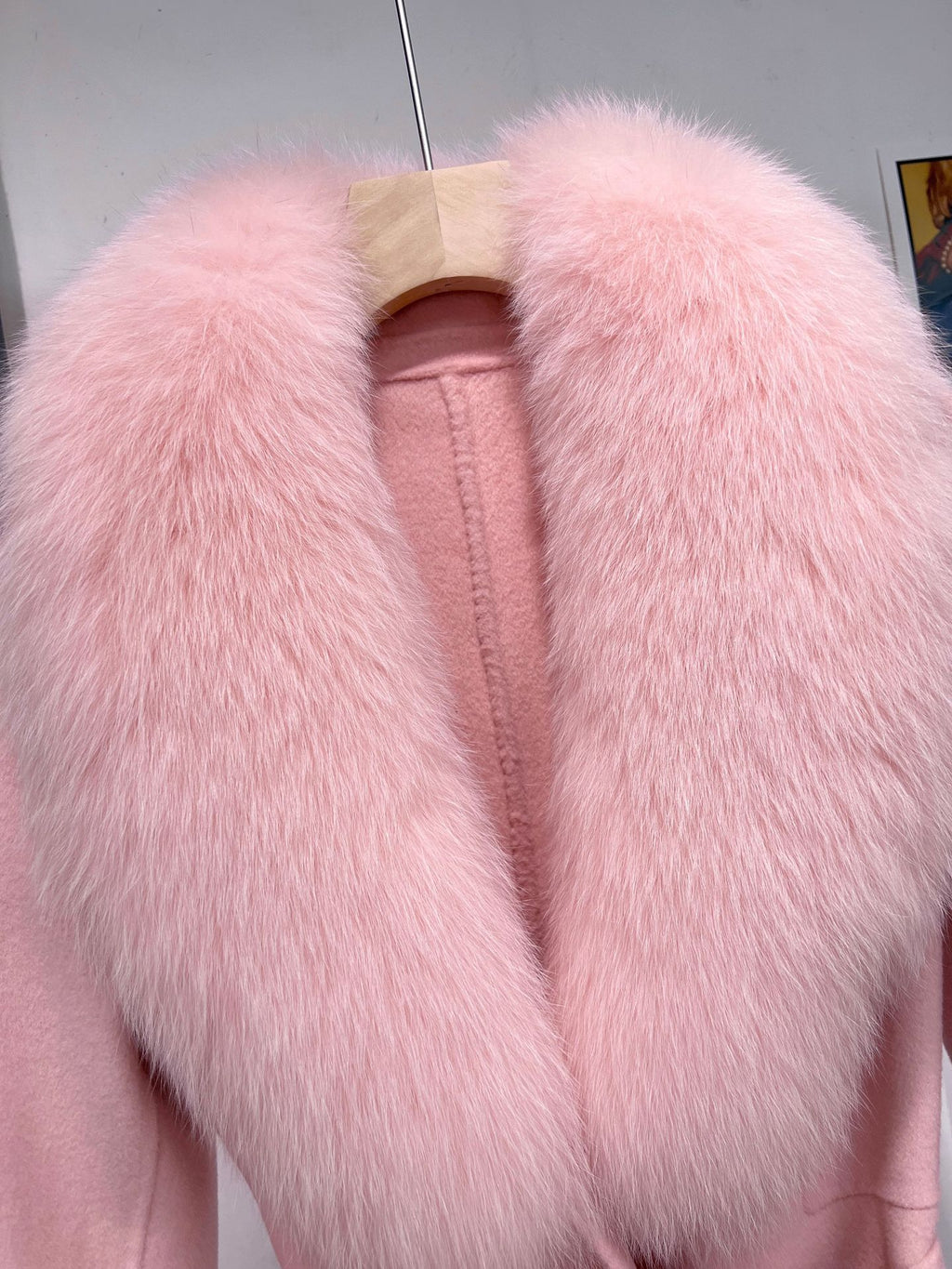 Handmade Double-Faced Wool Coat with Fox Fur Collar