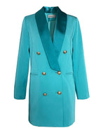 Shawl Collar Contrast Double-Breasted Blazer