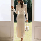Collared Knit Maxi Dress