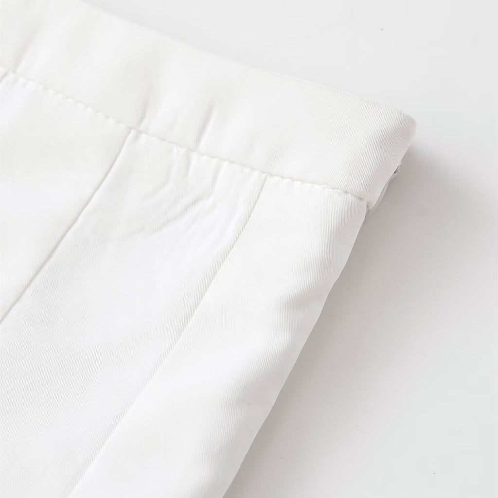 High-Waist Pleated Casual Shorts