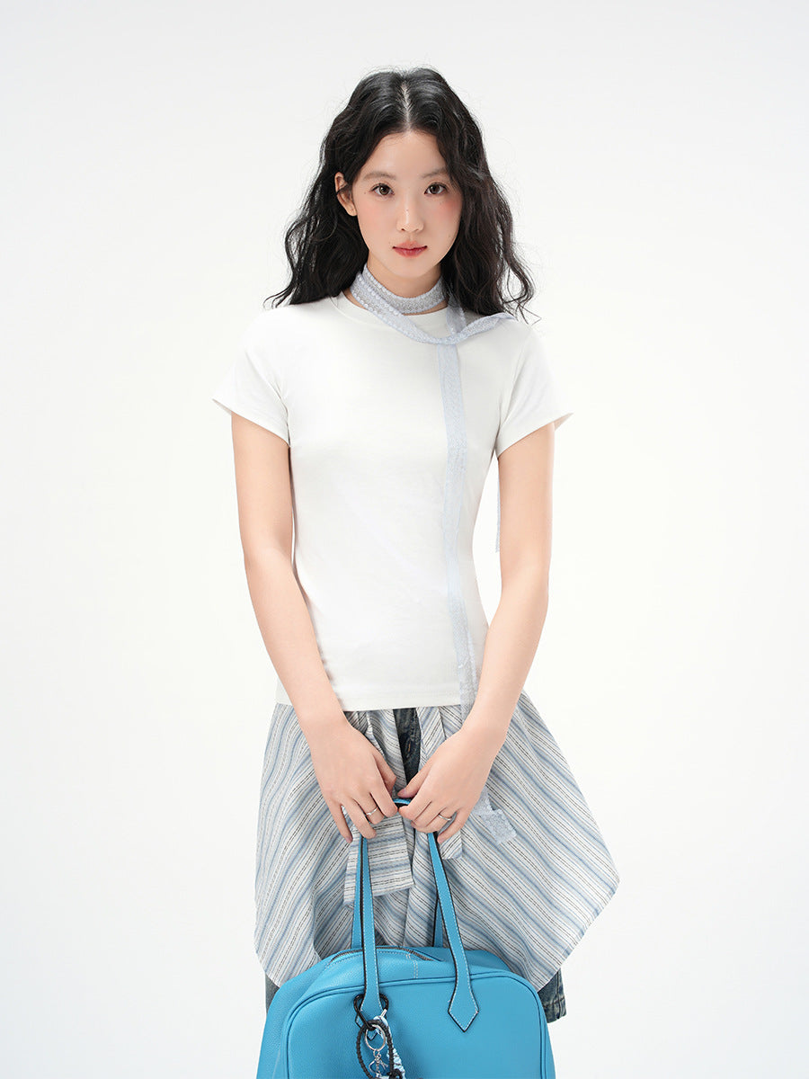 Fitted Cotton Crew-Neck T-Shirt