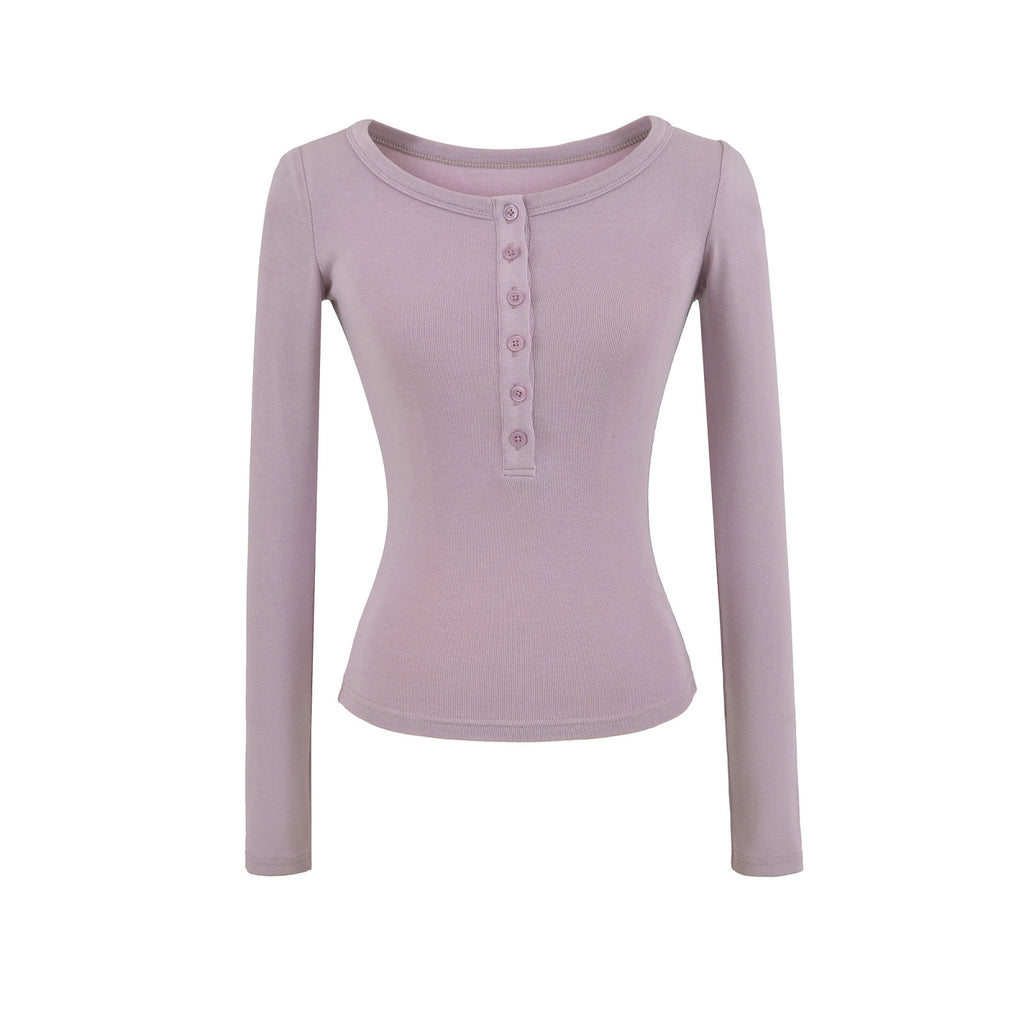 Haut à manches longues en tricot doux et confortable à porter en superposition