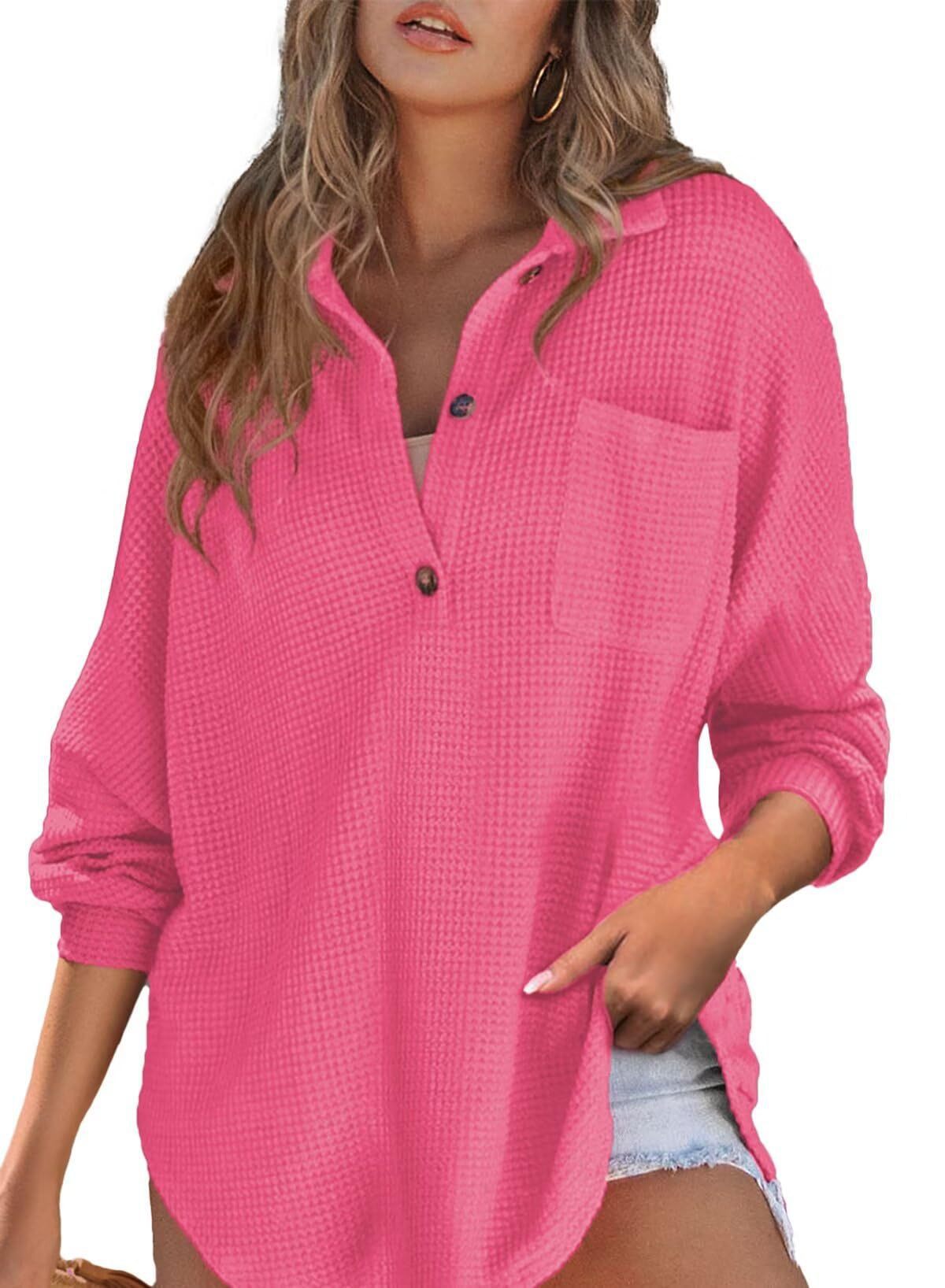 Waffle-Knit Cinched-Waist Top