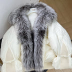 Duck Down Puffer with Silver Fox Fur Collar - view 6