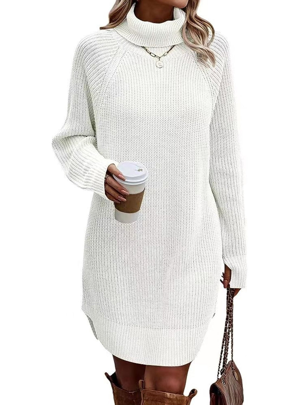 Cutout High-Neck Knit Dress — product image 13