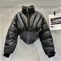 Cropped Spliced Puffer Jacket