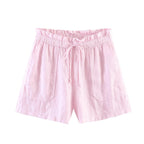 Pantalones cortos casuales de lino de calle