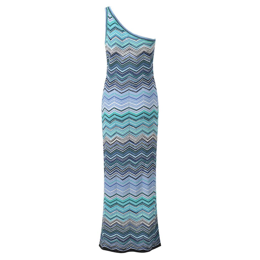 Robe longue à bretelle unique