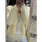 Single-Button Soft Knit Cardigan