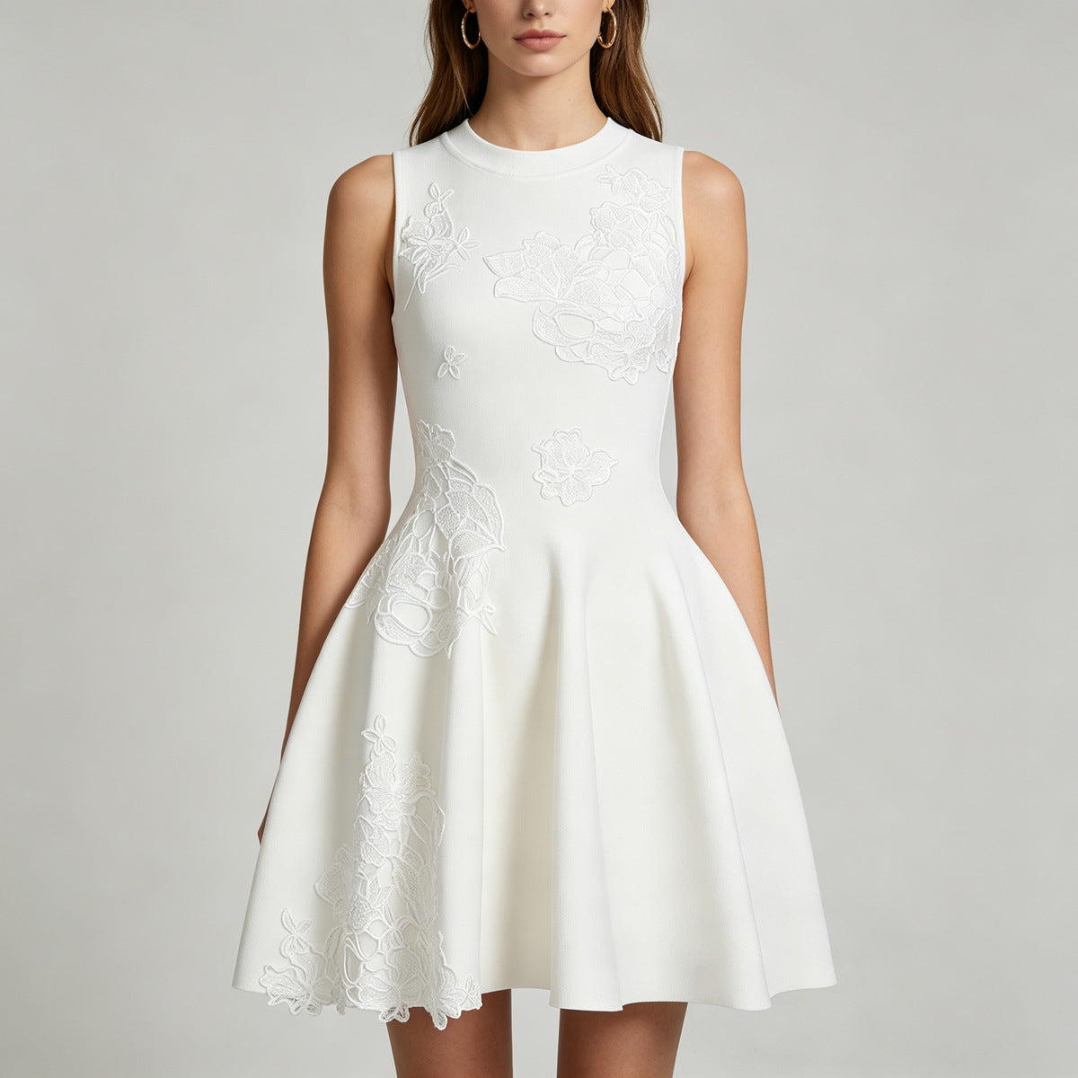 Mini-robe en maille sans manches