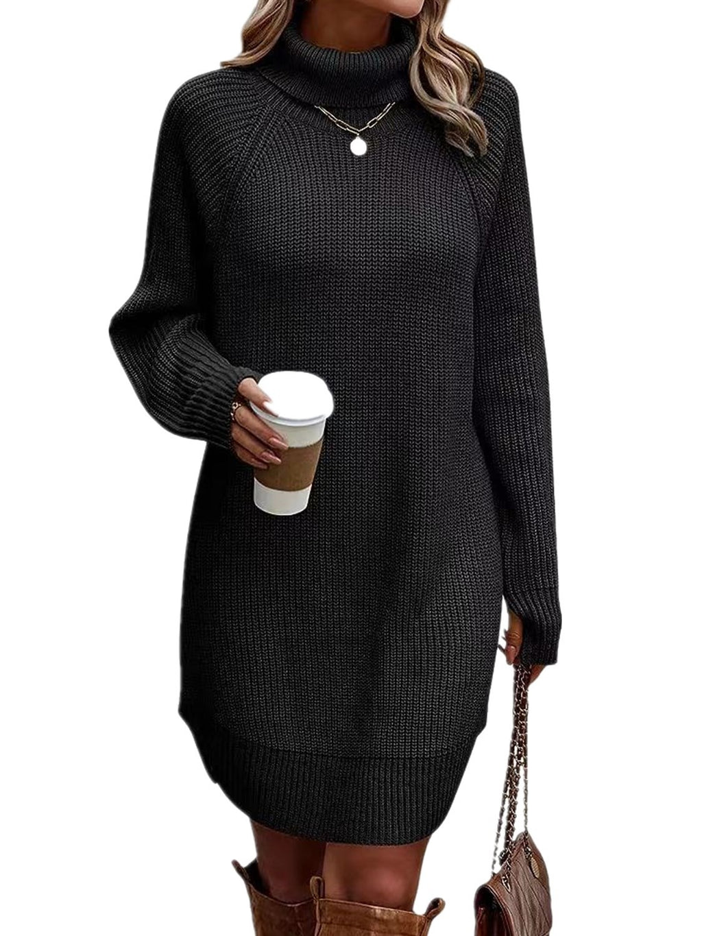 Cutout High-Neck Knit Dress — product image 4