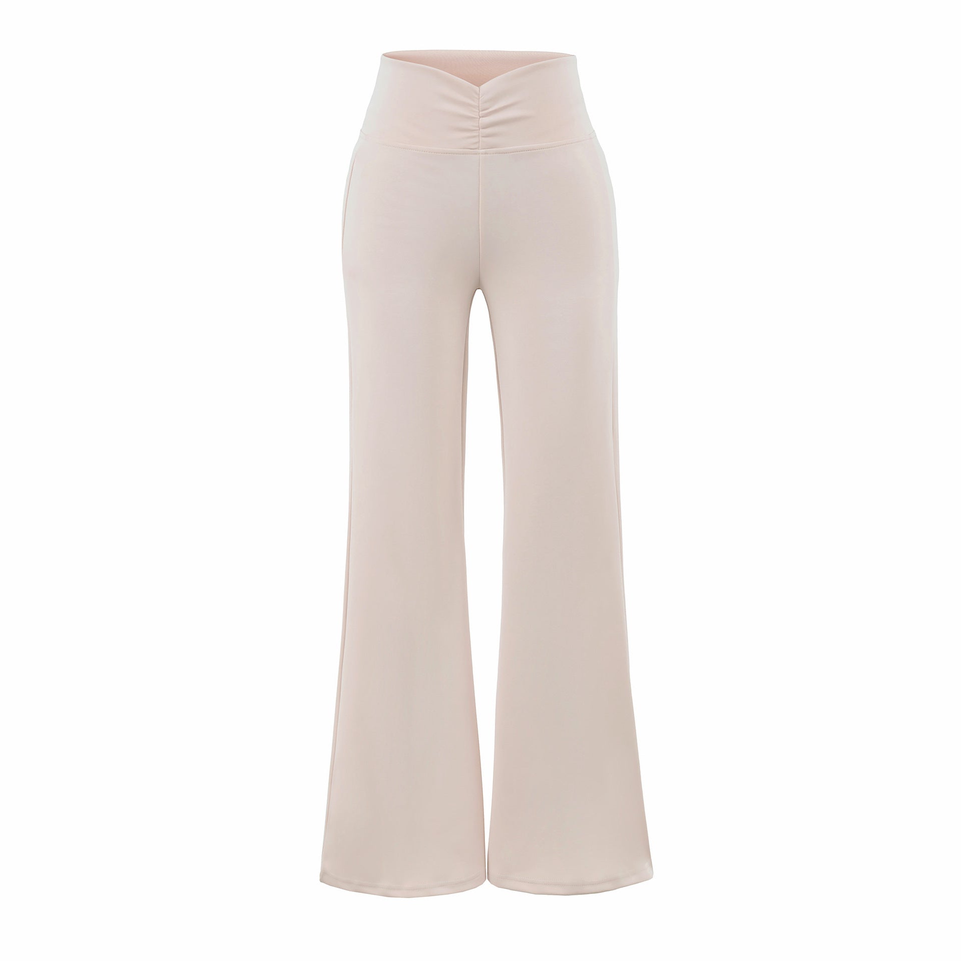 Pantalones casuales acampanados de yoga para mujer, de tejido fluido, cintura media elástica y tacto frío