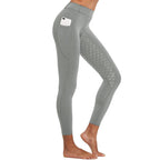 Pantalones de equitación de cintura alta elásticos antideslizantes con pegamento para mujer