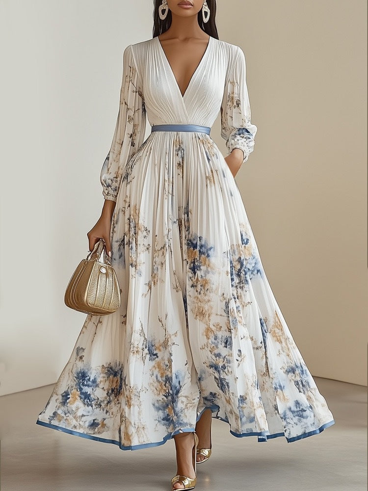 Floral V-Neck Maxi Dress