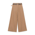 Pantalon plissé ample taille haute avec poches avant et ceinture intégrée
