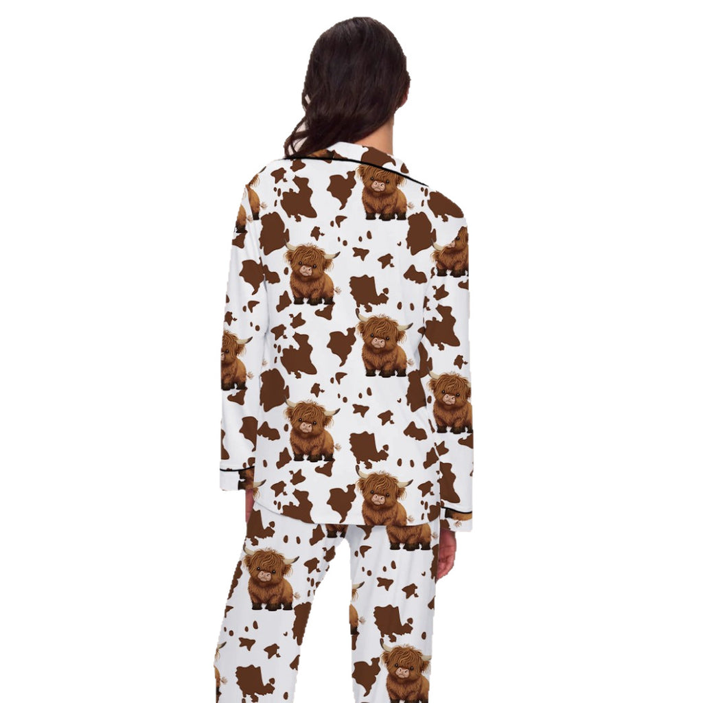 Cow-Print Long Pajama Set