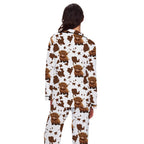 Cow-Print Long Pajama Set