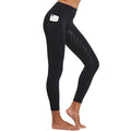 Pantalones de equitación de cintura alta elásticos antideslizantes con pegamento para mujer