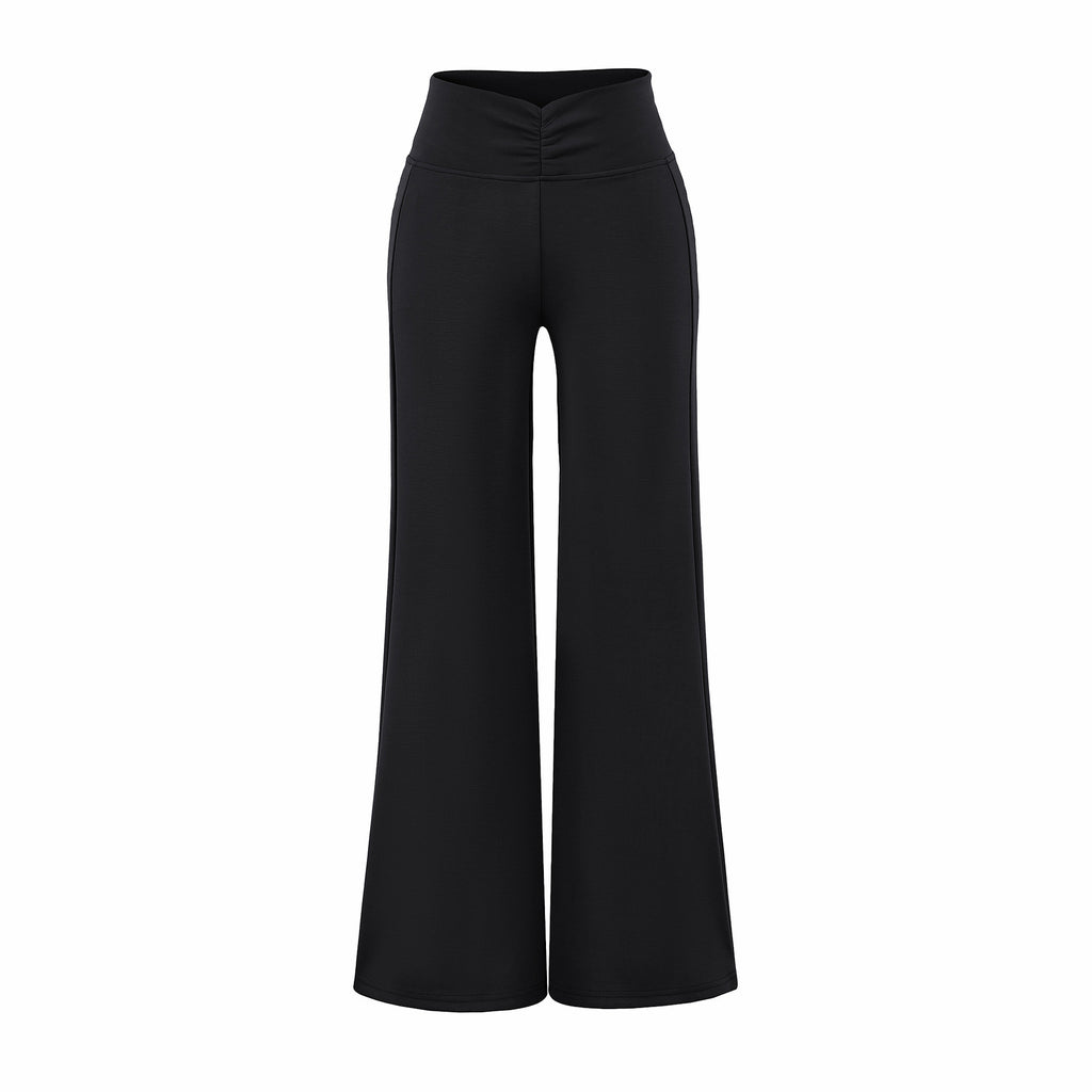 Pantalon de yoga décontracté évasé pour femme, taille mi-haute, extensible et toucher frais