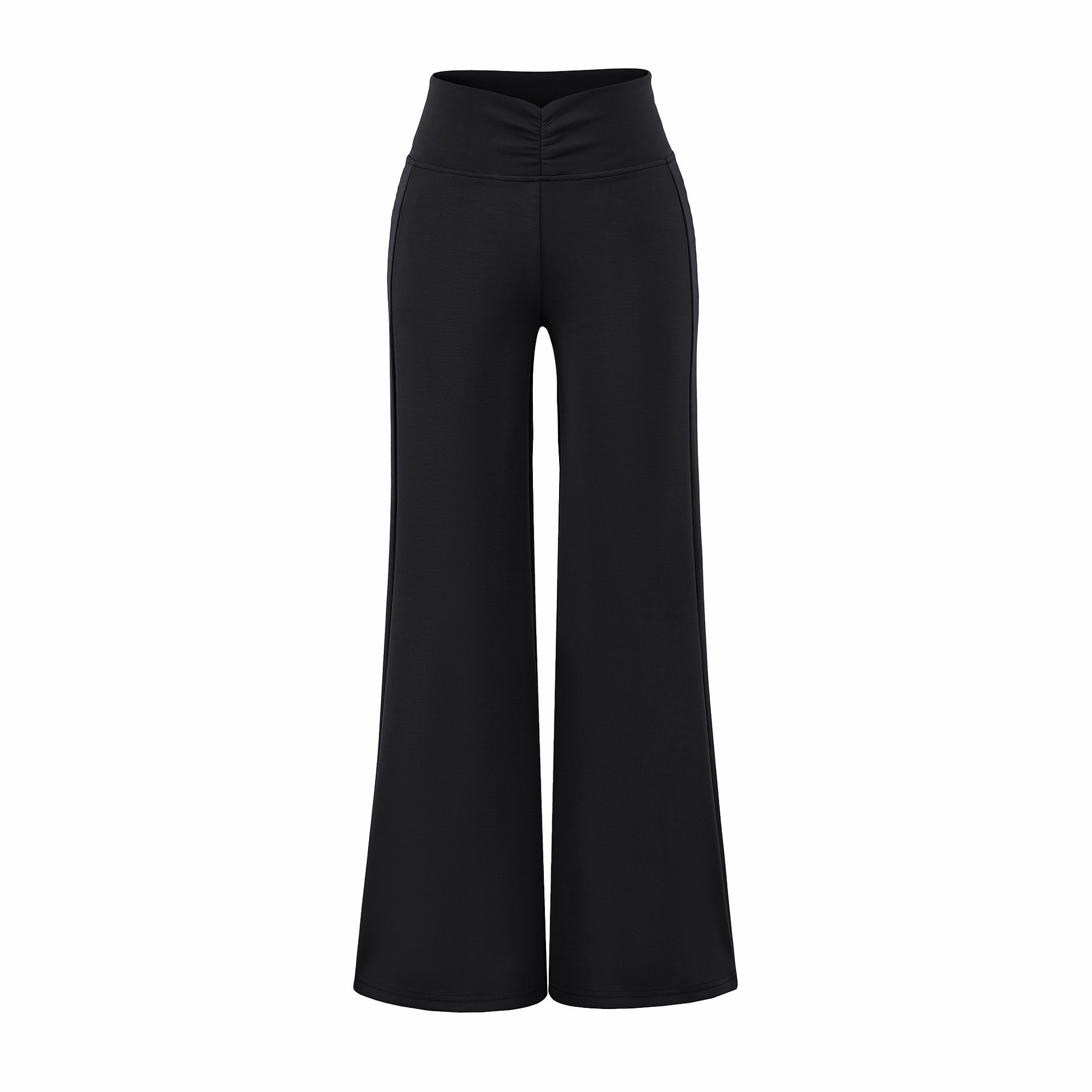Pantalones casuales acampanados de yoga para mujer, de tejido fluido, cintura media elástica y tacto frío