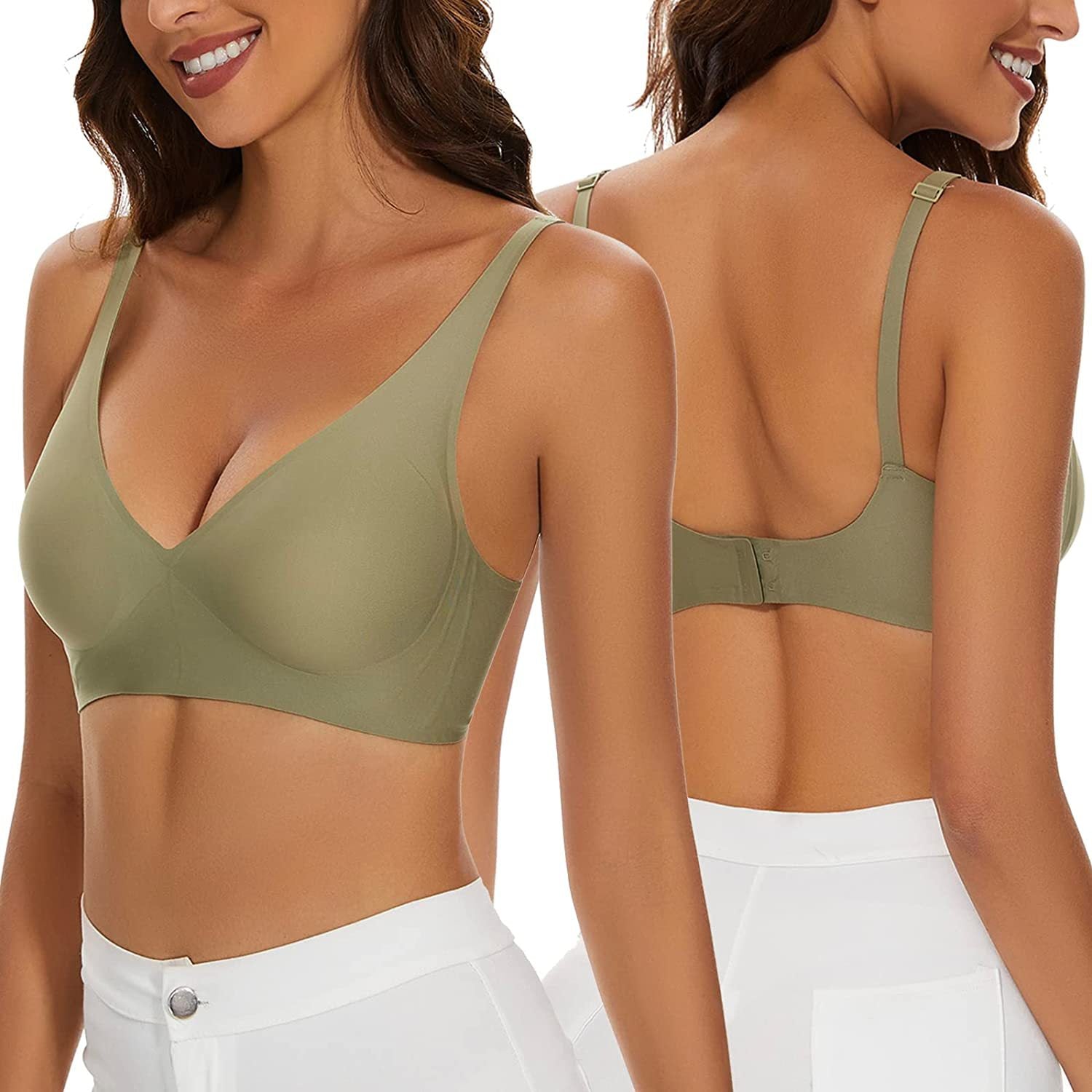 Seamless Jelly-Stripe Wire-Free Bra