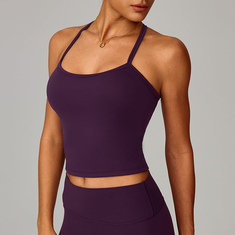 Magnifique gilet de yoga dos, haut de fitness séchant rapidement