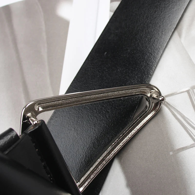Asymmetric wide waist belt full view