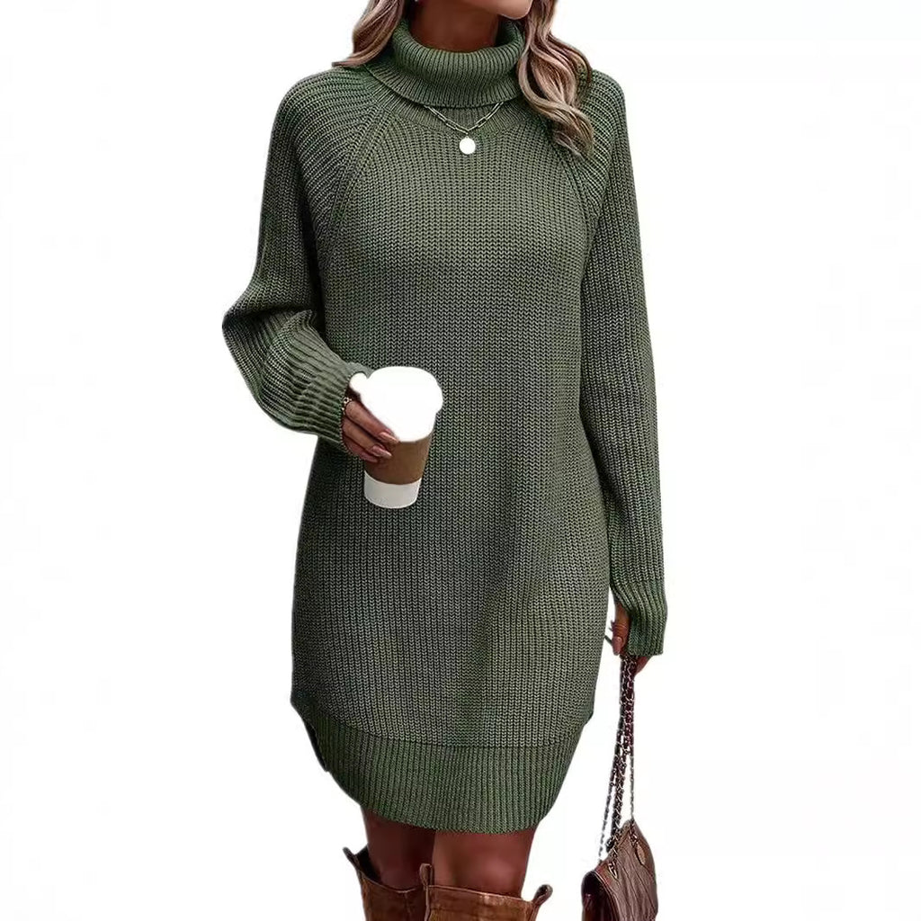 Cutout High-Neck Knit Dress