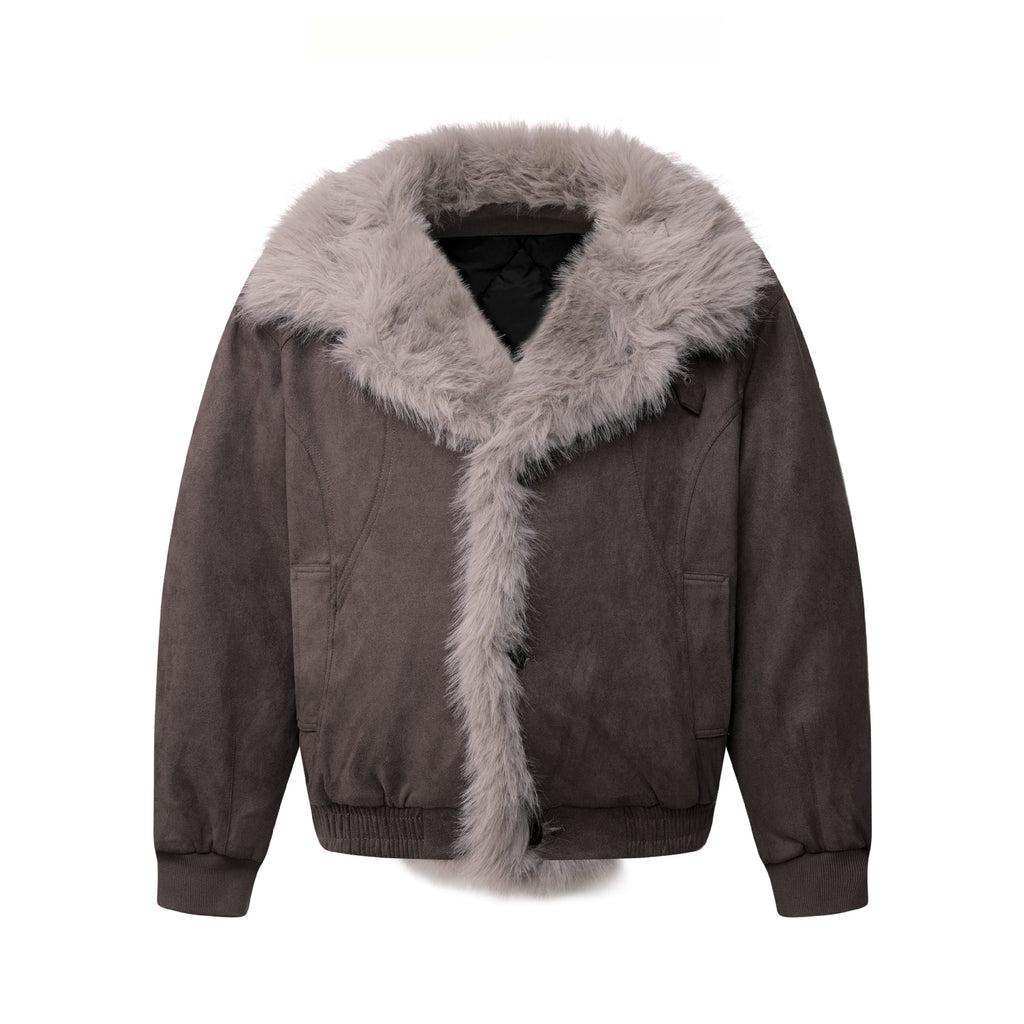 Faux-Suede Shearling Jacket