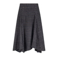Wool-Blend Plaid A-Line Midi Skirt