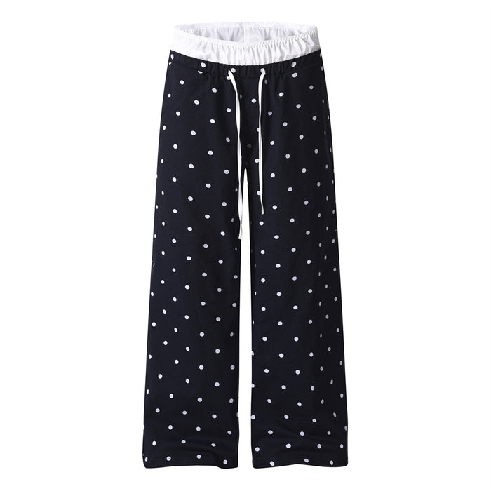 Pantalon de jogging droit à pois imprimés sur toute la surface