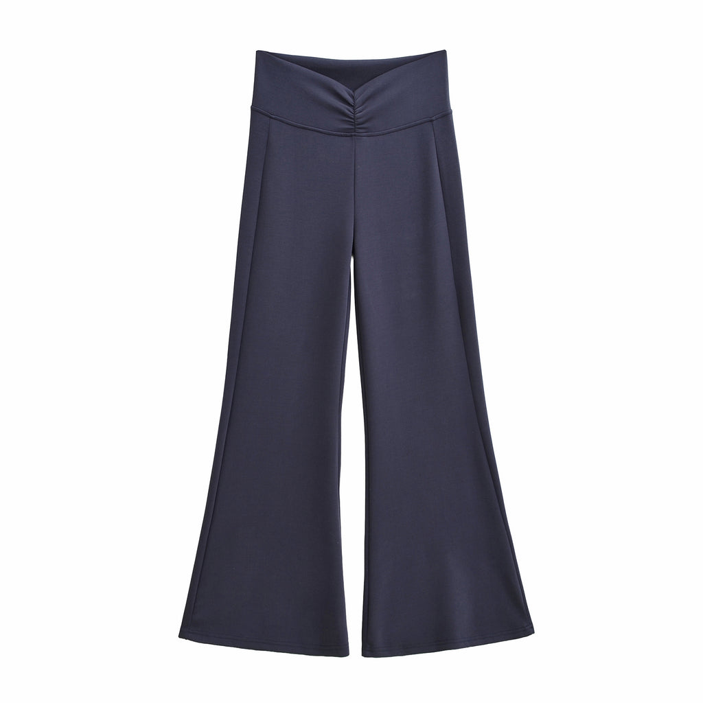 Pantalon de yoga décontracté évasé pour femme, taille mi-haute, extensible et toucher frais