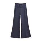 Pantalon de yoga décontracté évasé pour femme, taille mi-haute, extensible et toucher frais