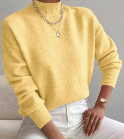 Ribbed Mock-Neck Sweater