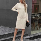 High-Neck Bodycon Knit Dress