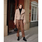 Faux-Shearling Moto Jacket