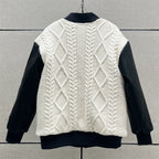 Knit-Panel Wool-Blend Coat