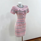 Vestido a rayas con bloques de color