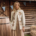 Haut/veste de style col à imprimé floral